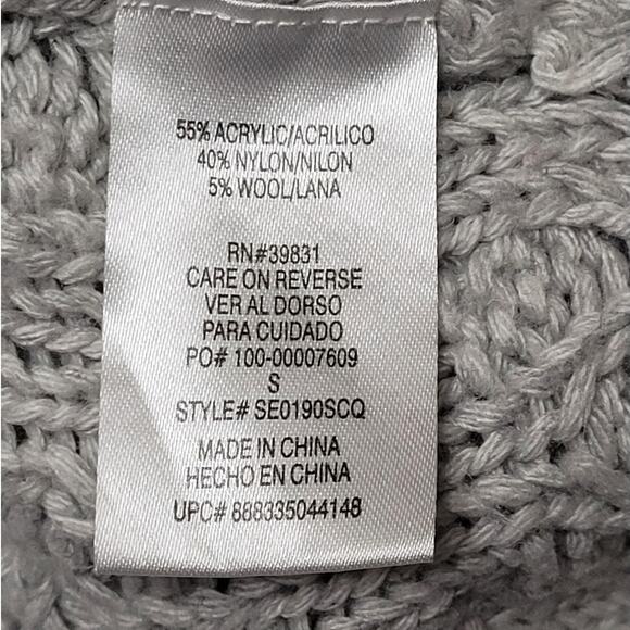 Sam Edelman Sarita Gray Mixed Knit Long Cardigan Sweater Women’s Small Oversized - Picture 8 of 10